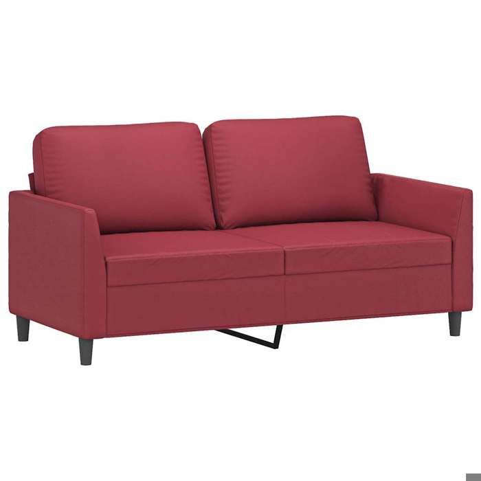 Canapé à 2 Places Rouge Bordeaux 160 x 77 x 80 cm en mousse avec accoudoirs oreillers inclus et entretien facile pour Salon 256928