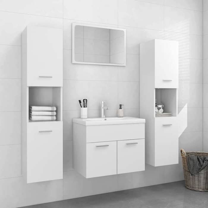 Meilleure MEUBLE Ensemble de meubles de salle de bain Blanc Aggloméré&01_3133