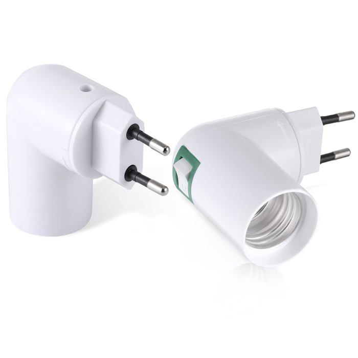 2pc douilles E27 avec interrupteur prise européenne adaptateur Adaptateur de douille E27 rotatif à 180°pour lampe de cuisine lampe 2pc douilles E27 avec interrupteur prise européenne adaptateur Adaptateur de douille E27 rotatif à 180°pour lampe de cuisine lampe