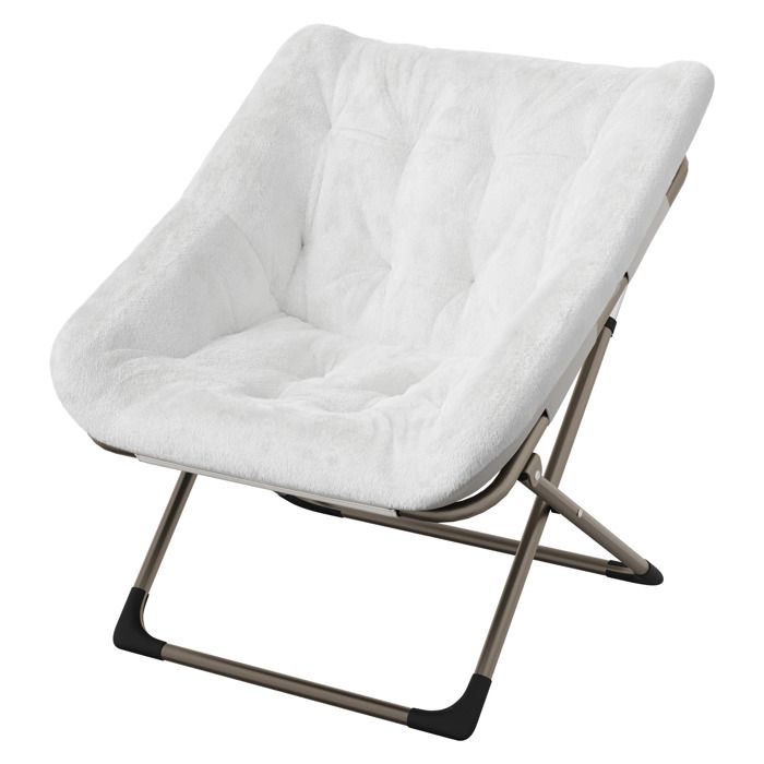 Chaise Relax Fauteuil lounge pliable avec structure métallique robuste Parfait pour Détente/Salon