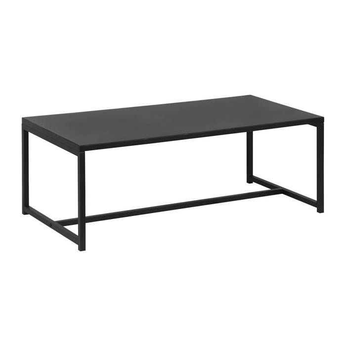 Table basse métal noir 100x50x36cm Industrielle pieds en métal