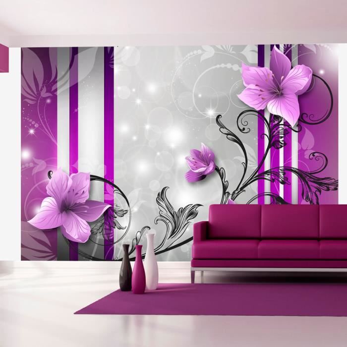 467567-Mur de textures 4 Plâtre Effet Violet Galerie Papier Peint
