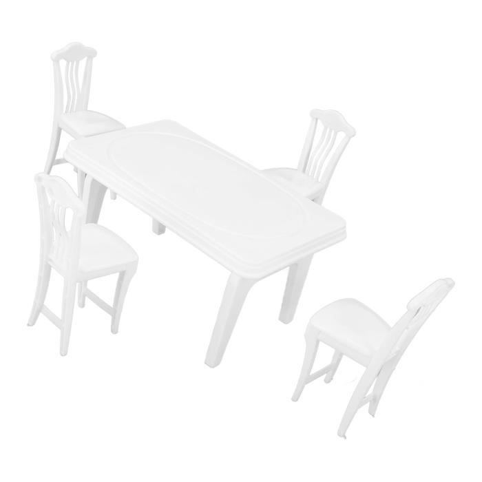 1/6 Chaises Miniatures En Bois Pour Maison De Poupée, Scènes De Fées, Blanc