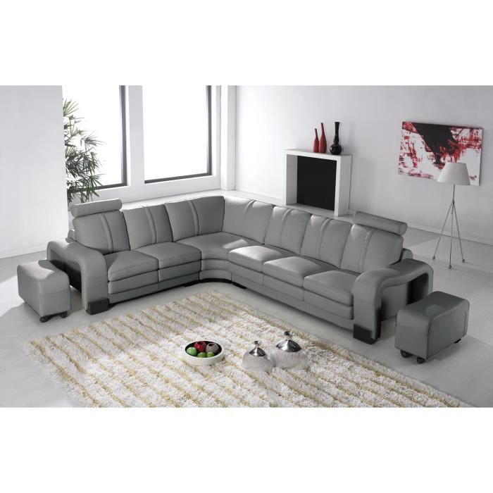 Canapé Dangle En Cuir Gris Avec Appuie Tête Relax Havane