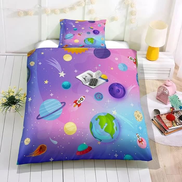 Housse De Couette Enfant 3D Dégradé – Microfibre Douce, 90x190 Cm + 1 Taie D'Oreiller