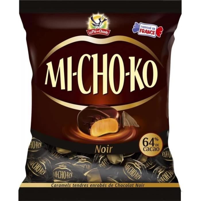 LOT DE 6 MICHOKO Bonbons caramel chocolat noir sachet de 280 g