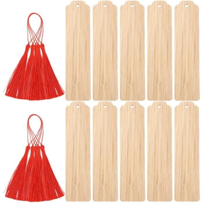 Marque-pages En Bois à Décorer - Lot De 10 - Loisirs Créatifs Enfants - Activité Manuelle, Encouragement à La Lecture