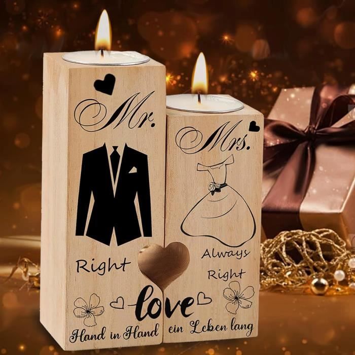 Cadeaux De Mariage – Cadeaux Mr Et Mrs Pour Couples 2024, Mariée – Cadeau Futur Mr Et Mrs – Cadeau De Fête Prénuptiale – Décoration En Verre Pour 1er Mariage 2024