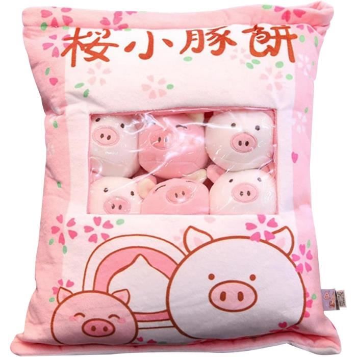 8 Oreillers Doudous Peluche Pudding - Coussin Décoratif Mignon Lapin - 45x35 Cm - Jouet Câlin Enfant - 12