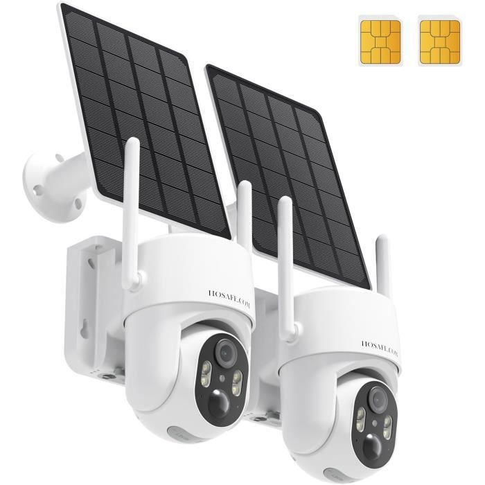 Caméra Surveillance 4G Solaire Extérieure 2K - Batterie 16000mAh, Panneau 8W, Enregistrement 24/7, Vision Nuit 30m - Sans WiFi Nécessaire