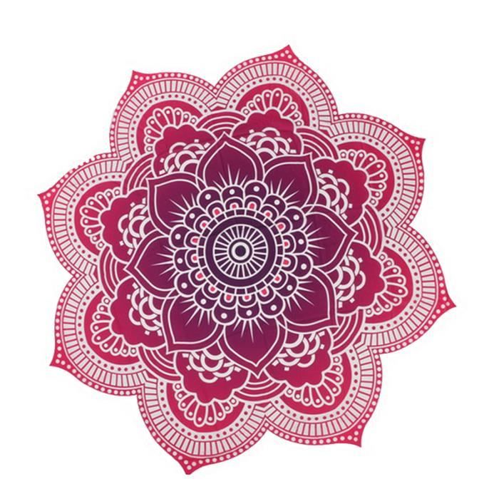 En Plein Air Ronde Fleur De Lotus Mandala Tapisserie