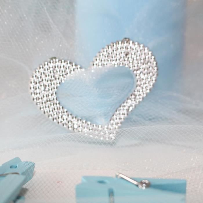 Decoration Voiture Mariage Rouleau De Tulle Bleu 100m*15cm - Ruban Pour Bricolage, Du00e9coration De Mariage, Tutu, Jupe, Anniversaires (Bleu Clair Rouleau Tulle Blanc