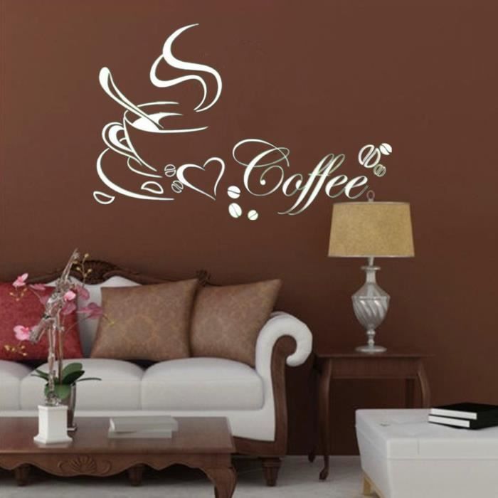 Incroyable Amovible Blanc Decor Cuisine Coffee Cup Stickers Vinyle Art Sticker Adhesifs Muraux Decoration Achat Vente Stickers Cdiscount