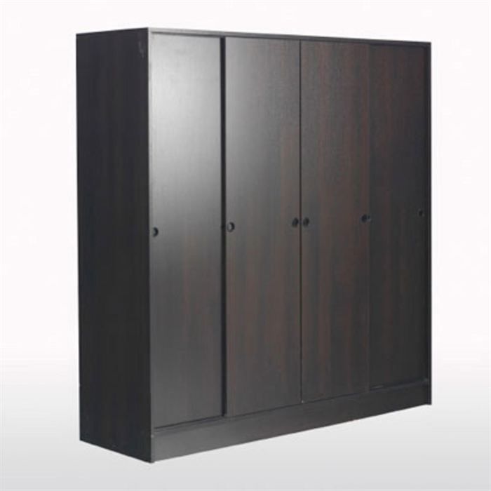 Armoire 4 portes coulissantes Villaréal Wengé Cdiscount Maison