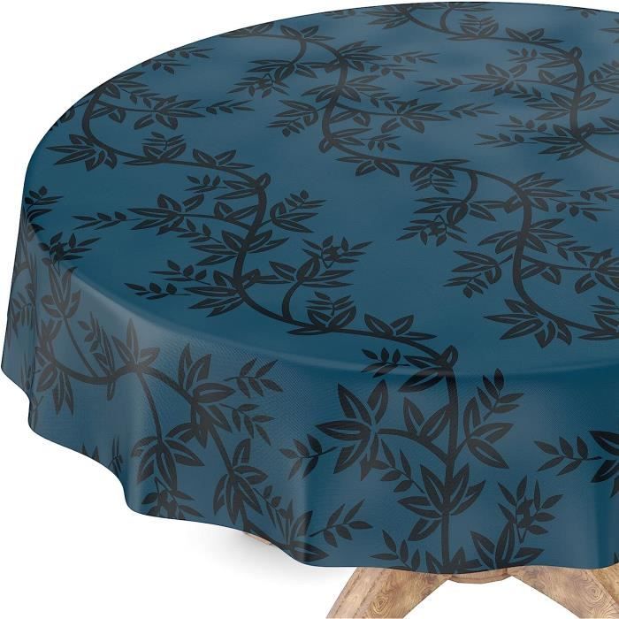 Nappe Lavable Au Mètre 200 X 140 Cm (Bord Coupé) En Pois Bleu Glacier - 7