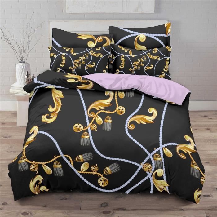 Housse de couette,Parure de lit de style Baroque 3D, ensemble de