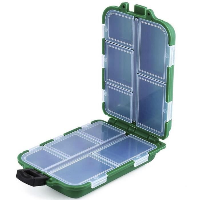 Boîte De Pêche Double Face étanche - 19,5x13x3,7 Cm - Compartiments Pour Leurres Et Hameçons