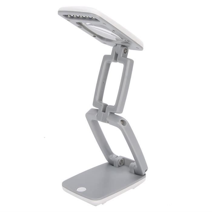 Lampe de table loupe loupe loupe pliable avec lumière, lampe de loupe