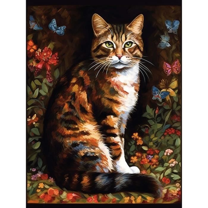Diamond Painting Quadri Con Brillantini Da Attaccare Kit Gatto - 30x40 Cm, 5D Diamanti, Per Adulti E Principianti Pittura Diamante Adulti Attività Rilassante Fai Da Te