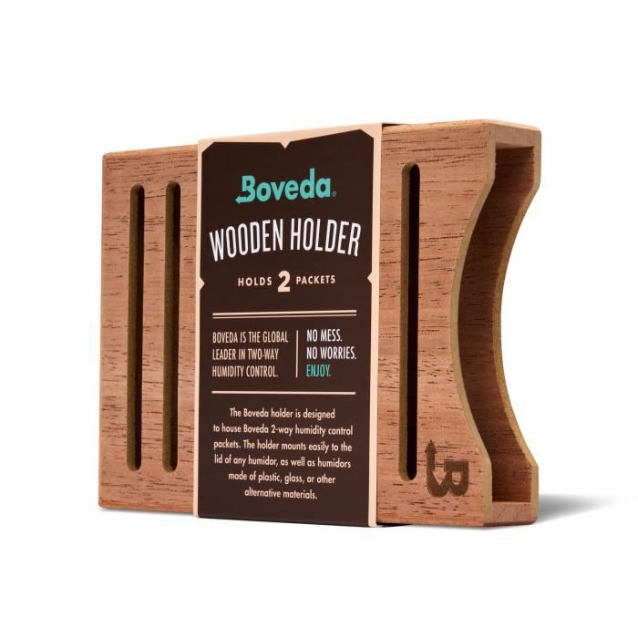 Support Boveda Pour Caves à Cigares - Aluminium Brossé Pour 2 Sachets Taille 60 - Aimants Et Velcro Inclus