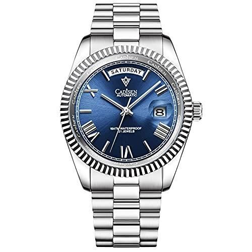 CADISEN Montre automatique pour homme, montre mécanique automatique, verre  saphir et bracelet en acier inoxydable., bleu, Bracelet , - Achat/vente  montre - Cdiscount
