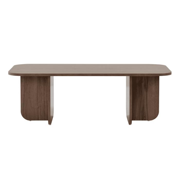 CALICOSY - Table basse rectangulaire avec plateau aux bords arrondis L120 cm - BECAJ - Noyer