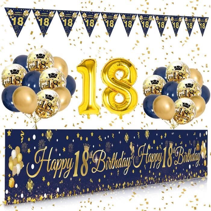 Kit Décoration Anniversaire 18 Ans – Ballons, Guirlandes Dorées – Inclut Bannière « Happy 18th Birthday » - 7