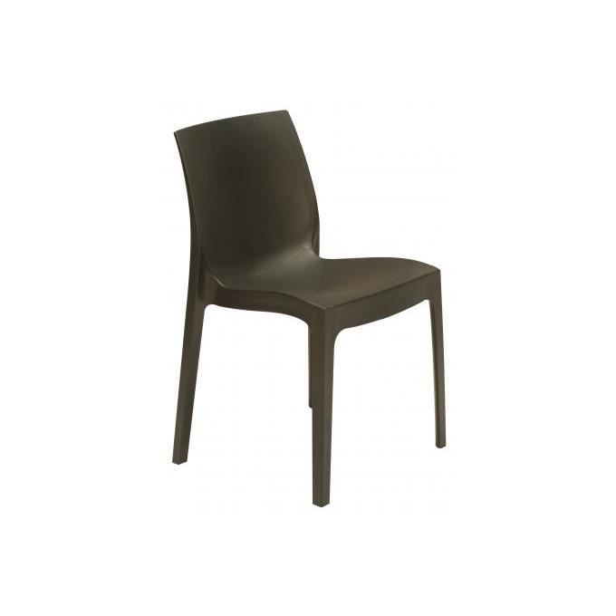 chaise empilable en polypropylène rome grand soleil - marron