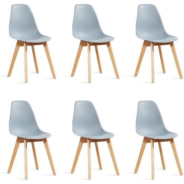 Lot de 6 chaises scandinaves grises - Onir - DESIGNETSAMAISON Lot de 6 chaises scandinaves grises - Onir - DESIGNETSAMAISON