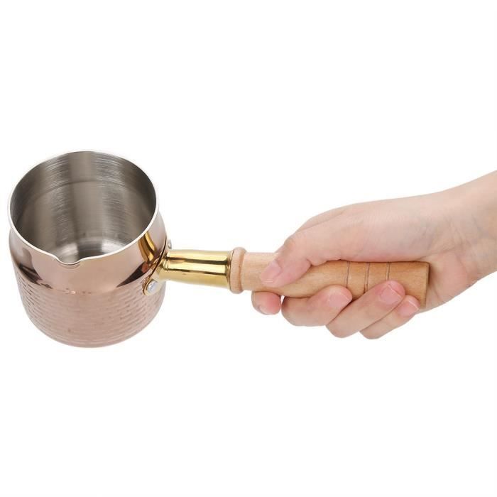 Petit Pot à Lait Inox 260 Ml – Casserole à Sauce Induction – Poignée Ergonomique – Idéal Café & Cuisine