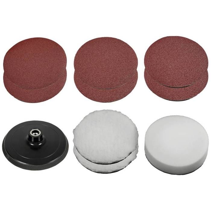 Set daccessoires - EINHELL - 2093245 - Éponges de polissage - Disques de ponçage - Vendu en pack