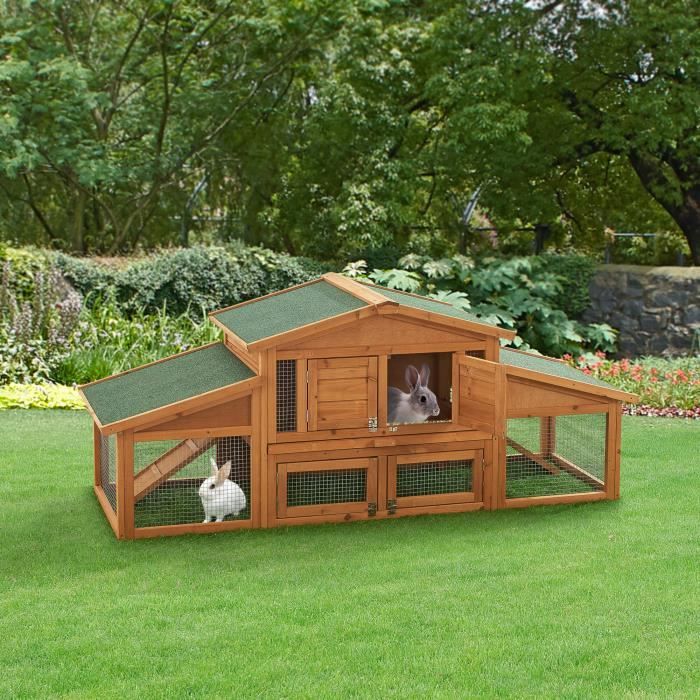 Meilleurs prix pour Clapier Schmitten à deux niveaux 72 x 180 x 62 cm sapin naturel