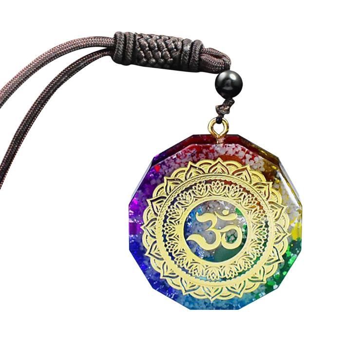 Playstala Collier Énergie Chakra Géométrique - Pendentif Sacré Méditation Avec Quartz - Amulette De Protection