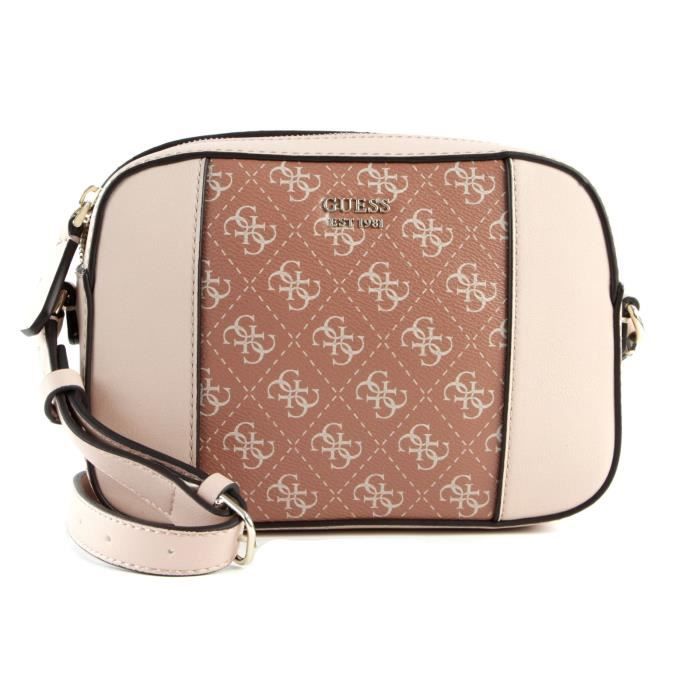 GUESS Kamryn Crossbody Top Zip Cinnamon Multi [100792] Rose, Beige