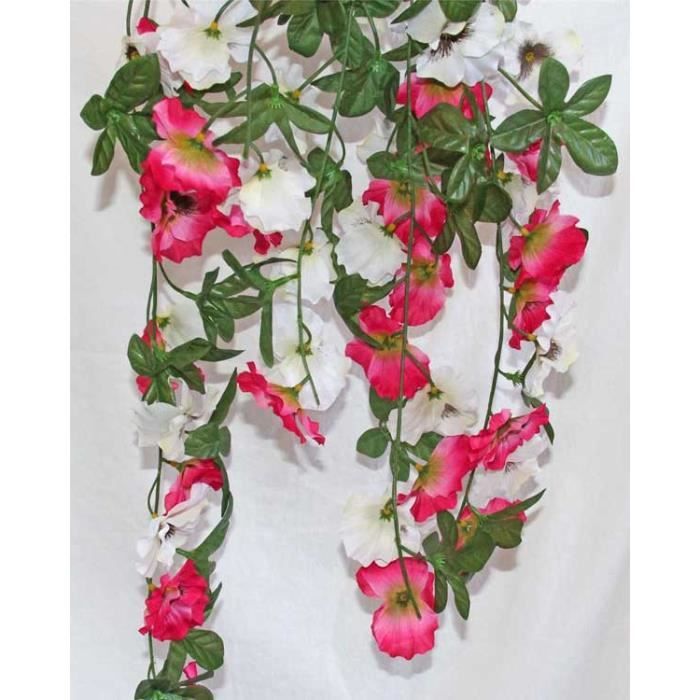 Fleurs tombantes artificielles - Pensées roses et blanches - 85 cm -  Cdiscount Maison