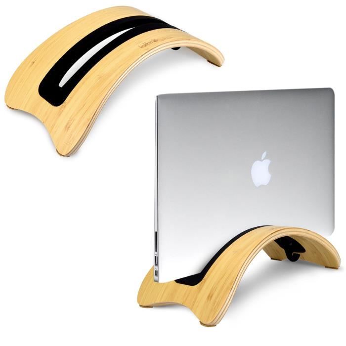 Support de bureau pour ordinateur portable MacBook, MacBook en bois, support  vertical pour ordinateur portable en bambou, bureau portable en bois pour ordinateur  portable de 11 à 15 : : Cuisine et