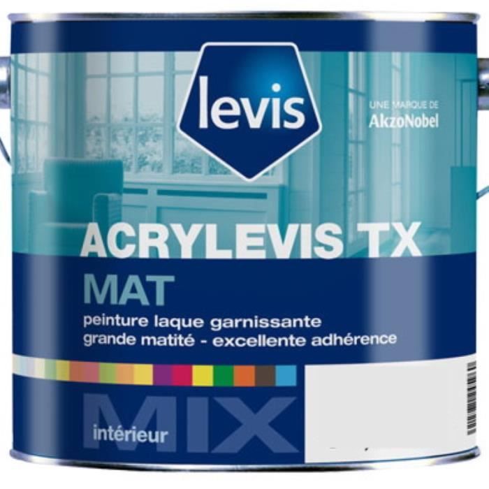 Peinture LEVIS ACRYLEVIS TX Mat Blanc Mûrs, bois, PVC 1L - Achat / Vente  peinture - vernis Peinture LEVIS ACRYLEVIS TX - Cdiscount