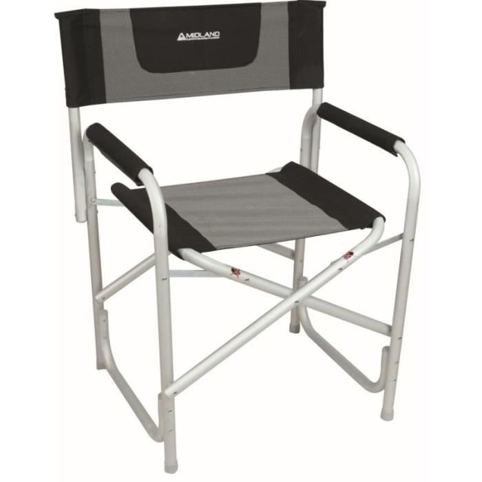 midland fauteuil director noir/chiné 50 x 16 x 85 cm gris