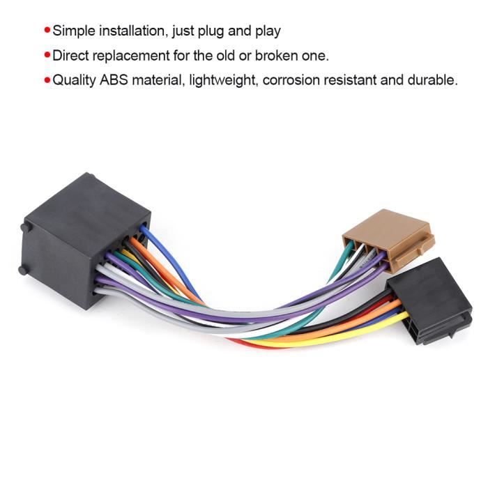 Cable Adaptateur pour prise Autoradio DIN ISO BMW 3, 5 Z3 E34 E36 E46 E39