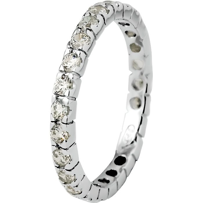 Bague Solitaire Diamant Cz 8mm Argent Massif 925 Dolly-Bijoux Taille 50