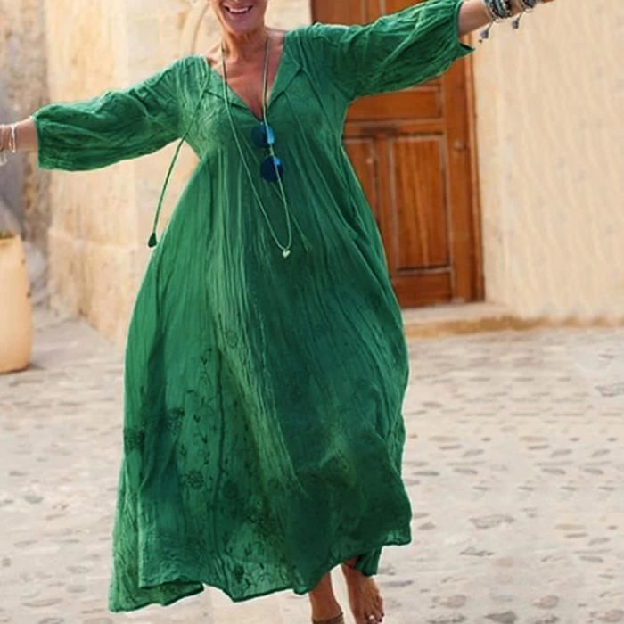 Robe Longue De Soiree D Ete Pour Femmes Vert Vert Cdiscount Pret A Porter