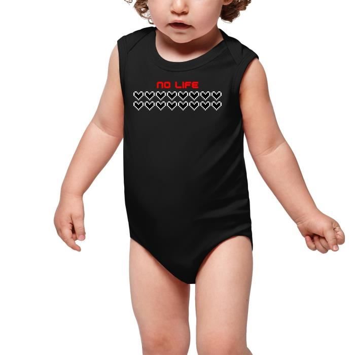 Body Bebe Sans Manches Noir Parodie Jeux Video Pixel Pixel Design No Life Body Bebe De Qualite Superieure De Taille 12 Mois Noir Cdiscount Pret A Porter
