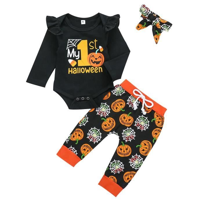 Ou Costume Enfants Ensemble D Impression D Halloween Romper Pantalons Tenues Vetements Le Noir Le Noir Cdiscount Pret A Porter