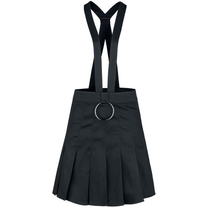Mini Jupe Banned Alternative Noire Taille XL, Boucle Et Plissée - Style Gothique/punk