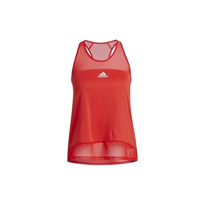 T Shirt Fitness ADIDAS Training Heatrdy Mesh Tank Top Rouge Femme Sans manche Respirant Rouge Cdiscount Sport