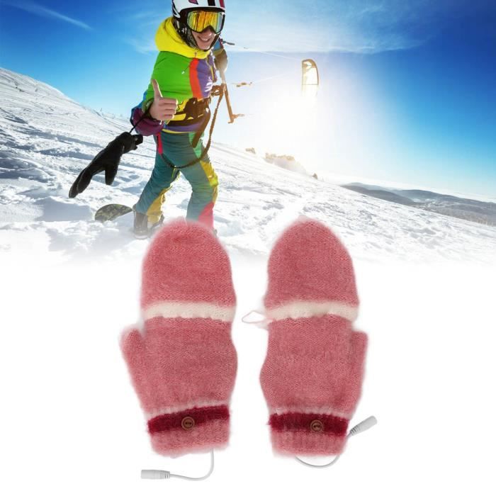Gants Chauffants USB - Doigts Complets, écran Tactile, Double Face - Rechargeable, 3 Températures - Pour Extérieur, Bureau, Maison