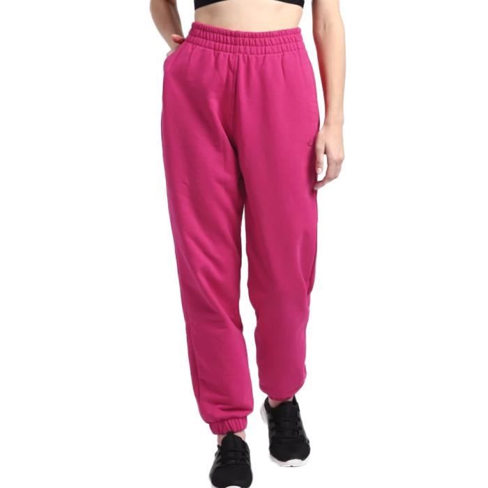 Pantalon jogging molletonné rose fushia femme