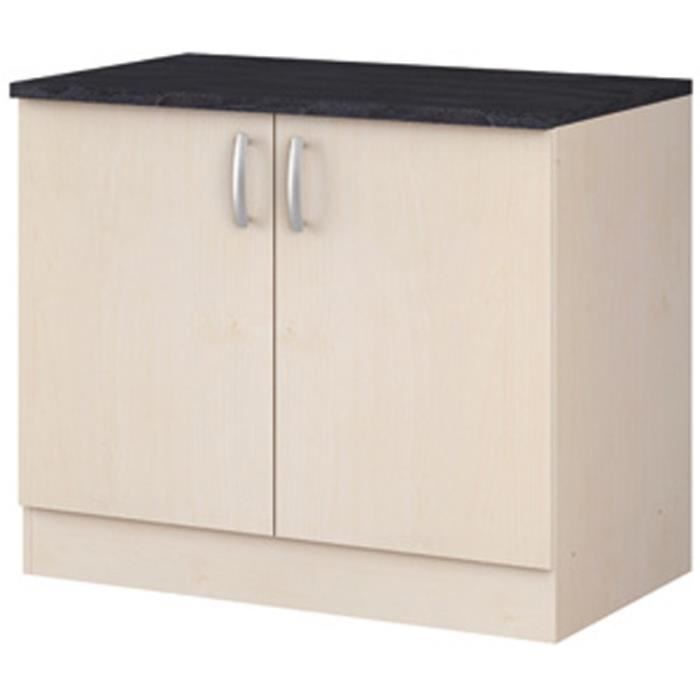 meuble bas de cuisine 2 portes en erable l100 x p60 x h84 5 cm achat vente elements bas meuble bas de cuisine 2 por cdiscount