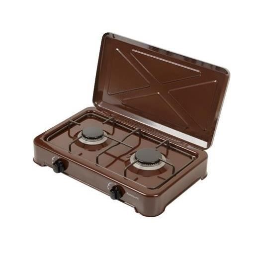 Table de cuisson - RAVANSON - K-02BR - 2 brûleurs à gaz - couleur marron