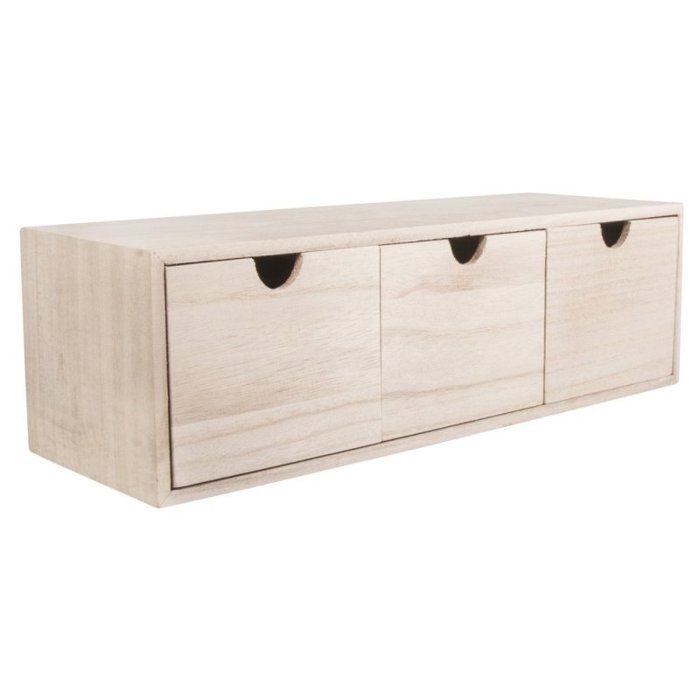 Commode en bois avec 3 tiroirs 37 5x13x11 5 cm Commode en bois avec 3 tiroirs 37 5x13x11 5 cm